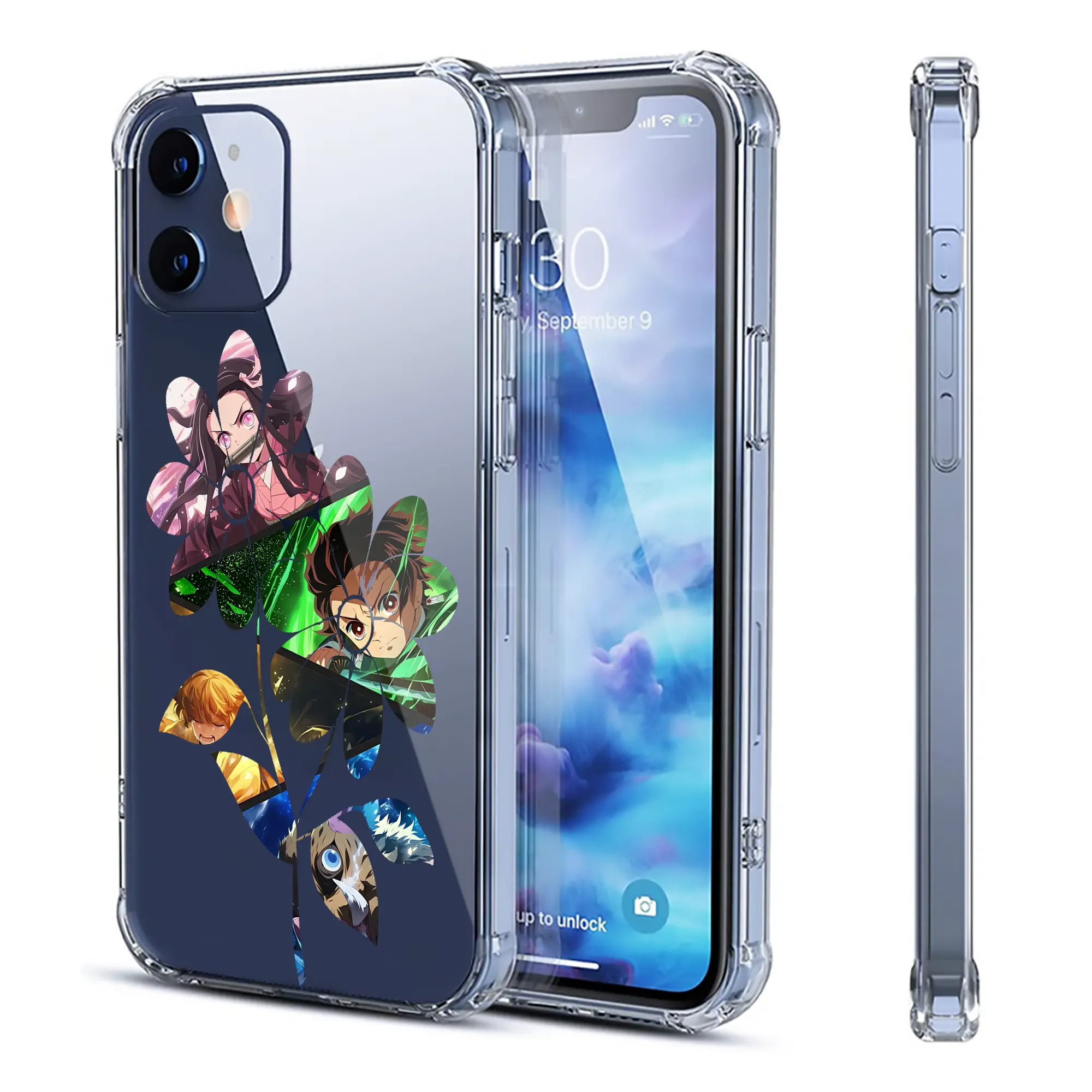 鬼滅の刃 グッズ,竈門 炭治郎 - IPhone 12シリーズ対応 ・ 透明スマホケース ・ クリアソフトケース ・ TPU素材 ・ 耐衝撃 ・ 高密着 ・ 防汚 防指紋 ・ 簡単着脱